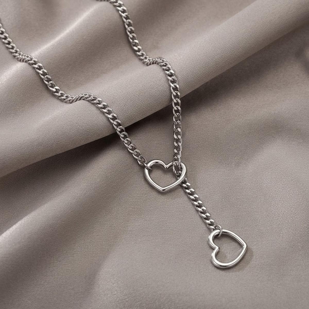 Adjustable Heart Chain Choker for Women, Trendy Y-Necklace Jewelry Gifts