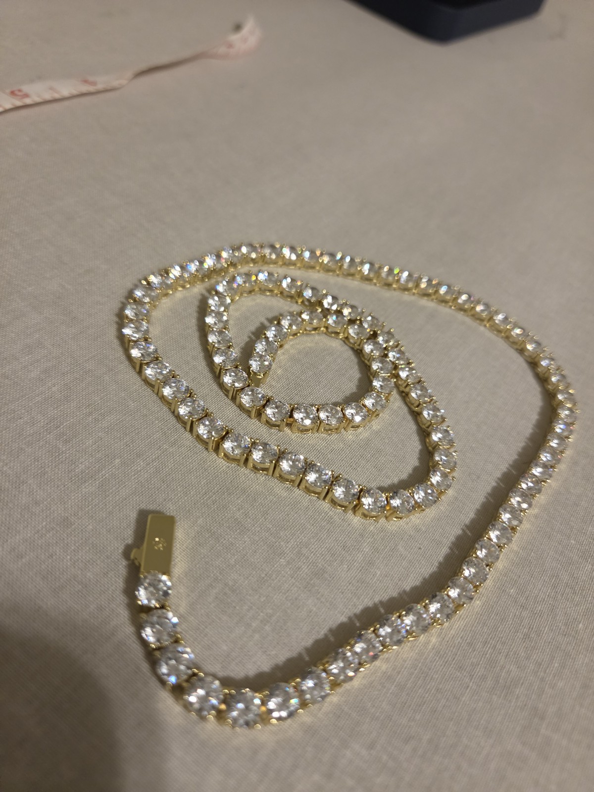 5mm Tennis Chain CZ Cubic Zirconia Yellow Gold 22in Box Clasp IceCartel