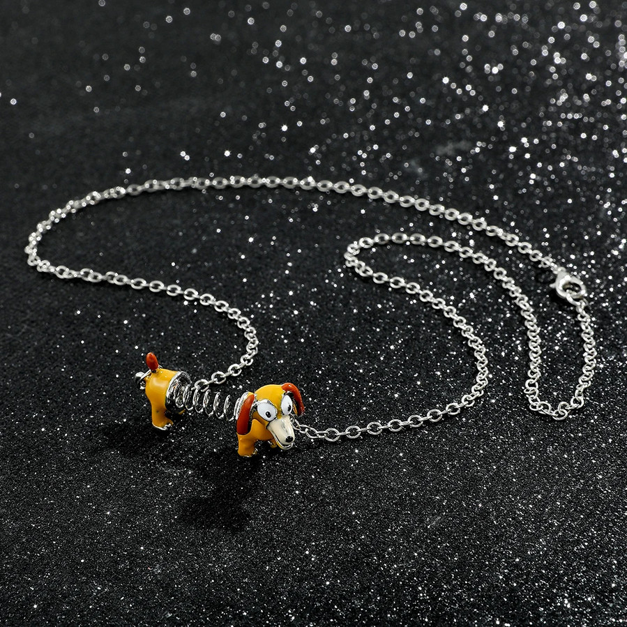 Slinky Dog Necklace Toy Story Movie Jewelry Cartoon Dachshund Pendant