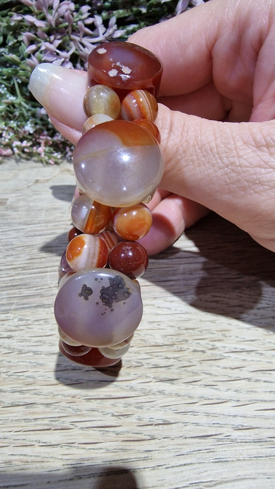 Carnelian Agate Crystal Soft Bangle Bracelet 18mm Elasticated