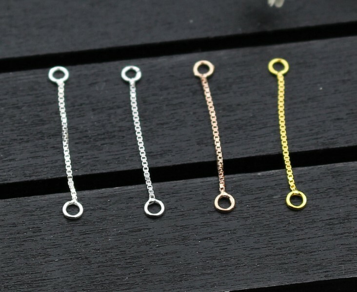 5cm/2″ S925 Sterling Silver Extension Chain for Necklace Extender Earrings Link