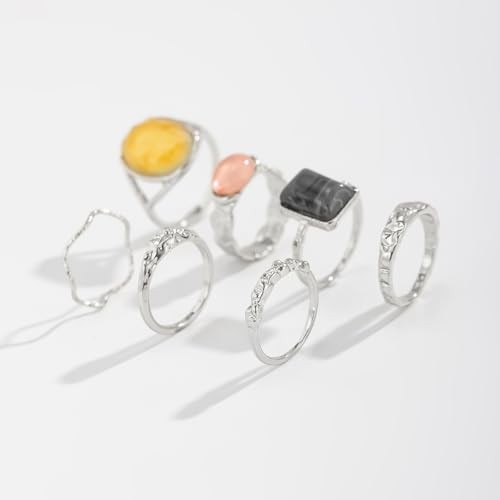 Chunky Rings for Women Adjustable Thick Stackable Rings for Women d : 7pcs s