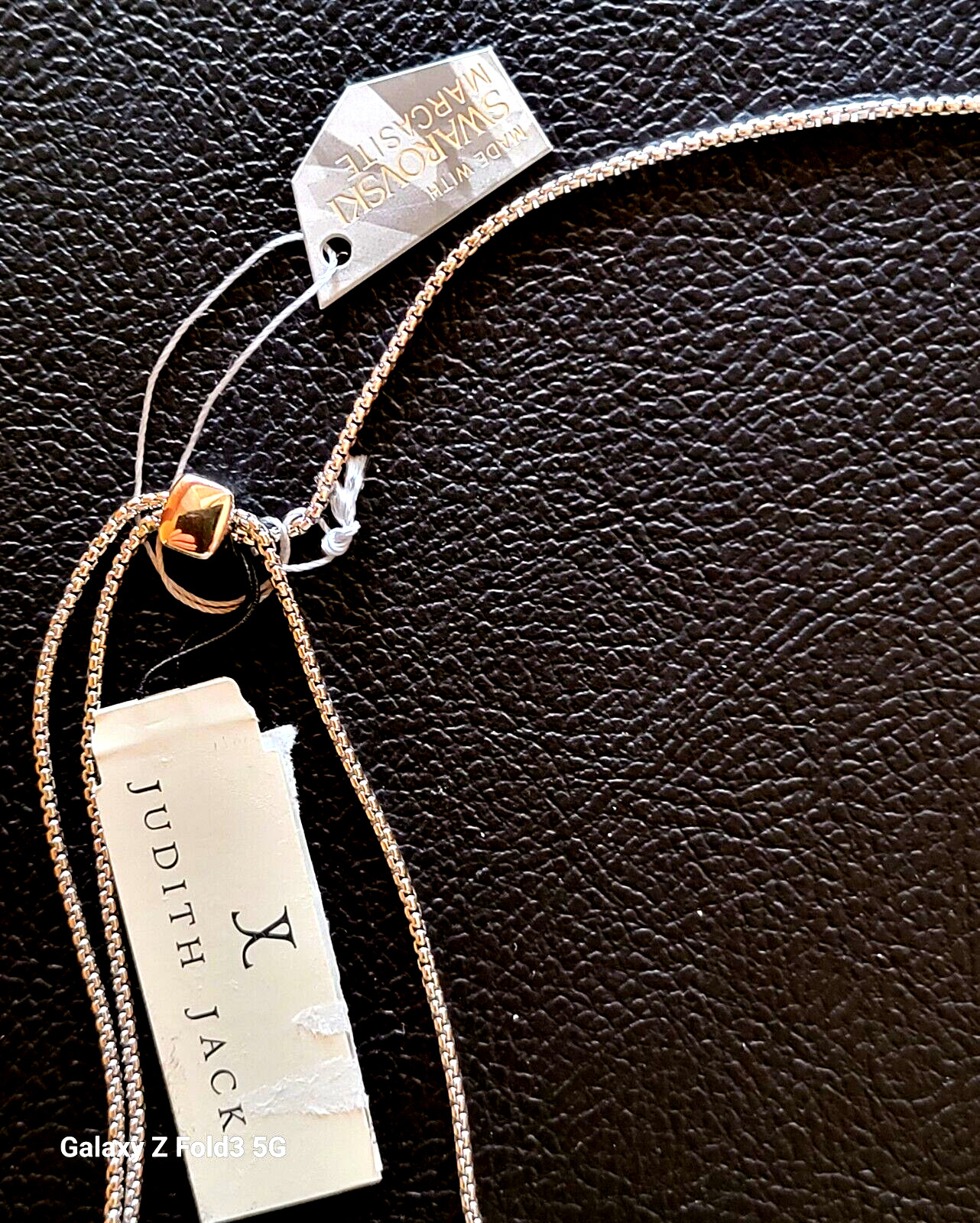 Judith Jack 925 Silver Necklace Abalone Shell Swarovski Tassel Pendant Fairycore