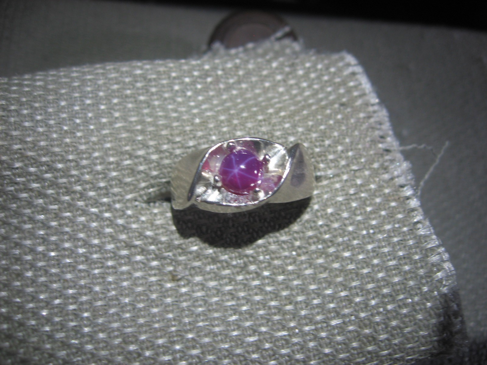 6MM PLUM PURPLE LINDE STAR SAPPHIRE RING 925 STERLING SILVER SIZE 10