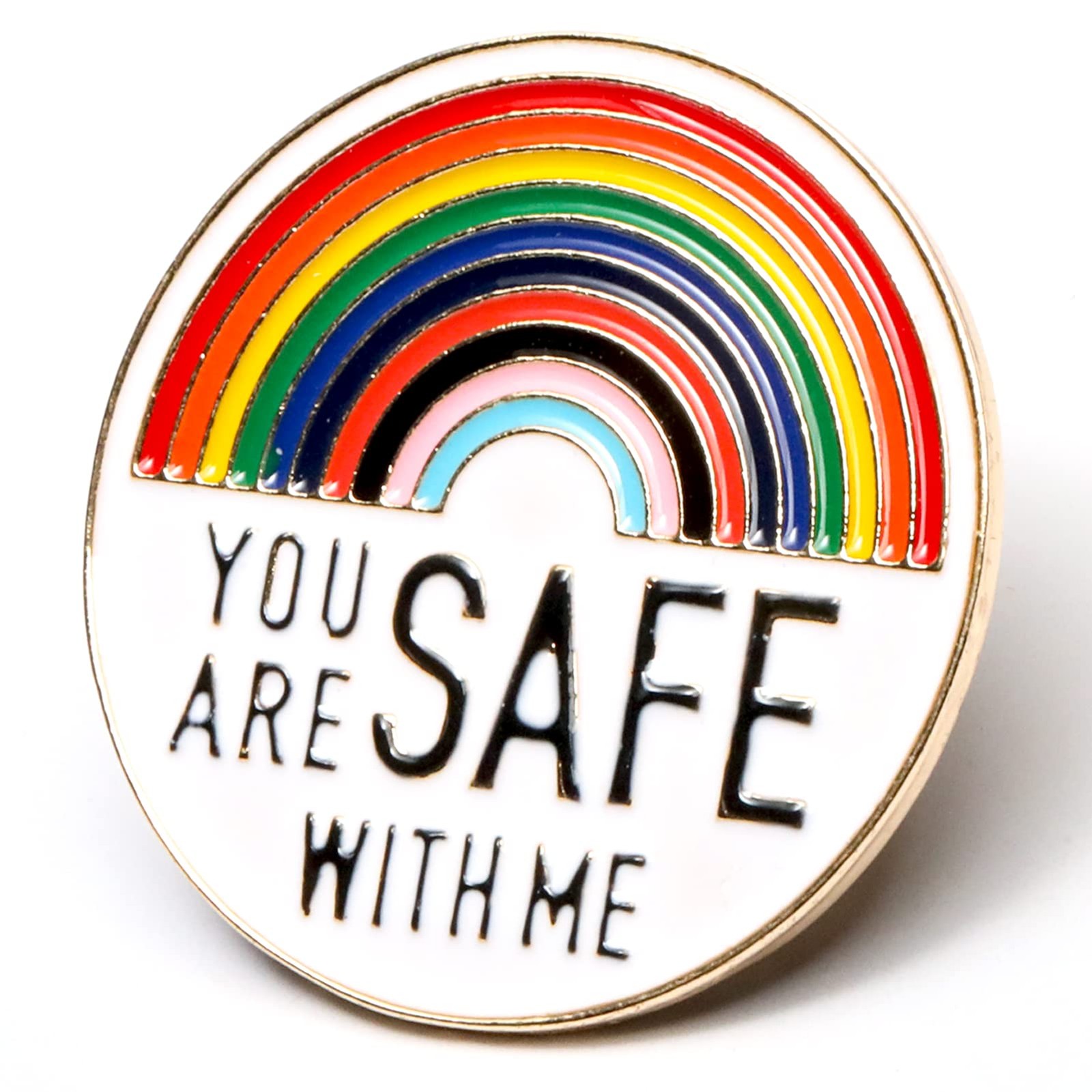 ALMHH You are Safe with Me Pin, Pride Jewelry Ally Enamel Pins, Lgbtq Pin, Nu…