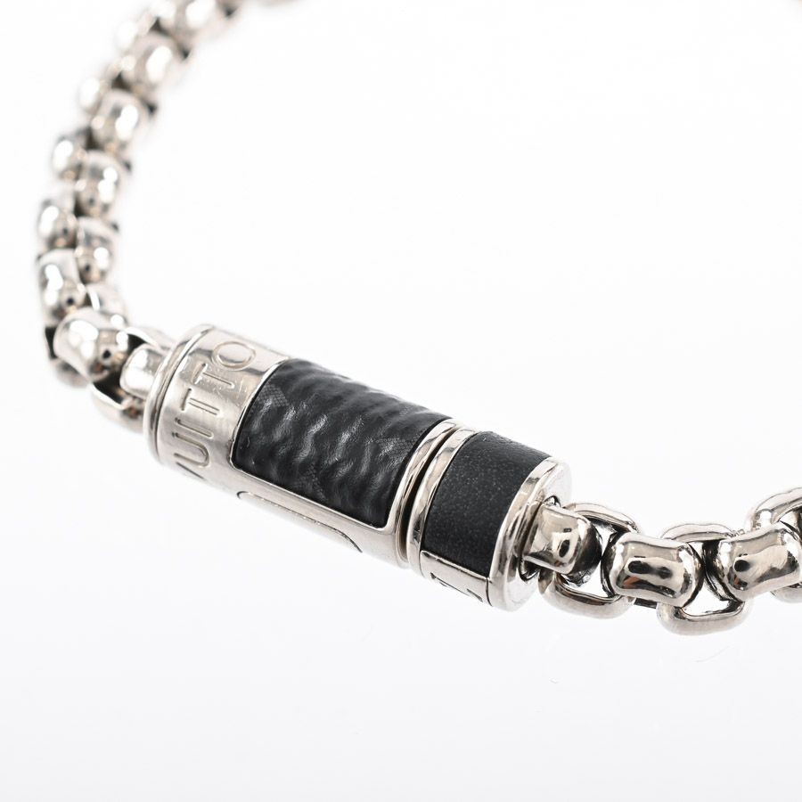 Louis Vuitton Authentic Bracelet Chain Monogram M62592 Color Black Size 19.5cm