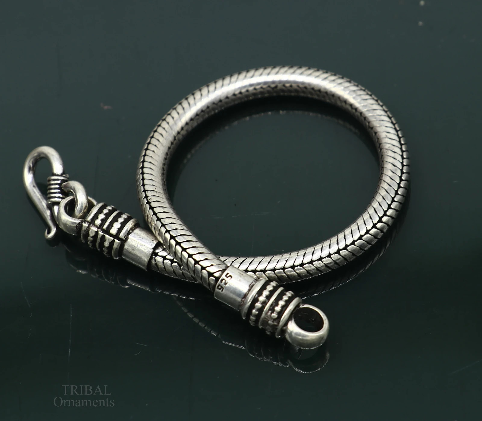 925 sterling silver snake chain customized half round D shape bracelet sbr242