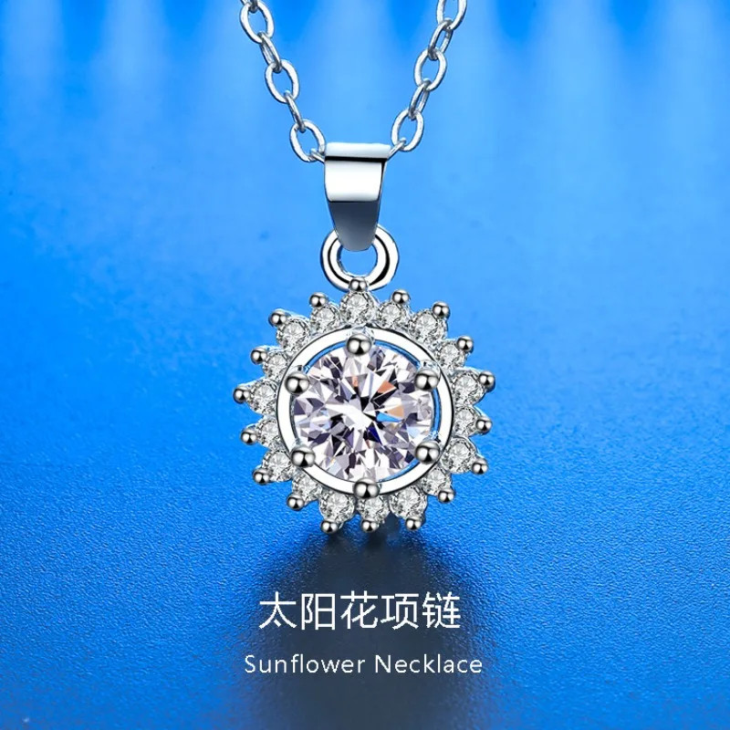 925 Sterling Sliver Necklace Pendant 5A Shining Zircon for Woman Fine Wedding Je