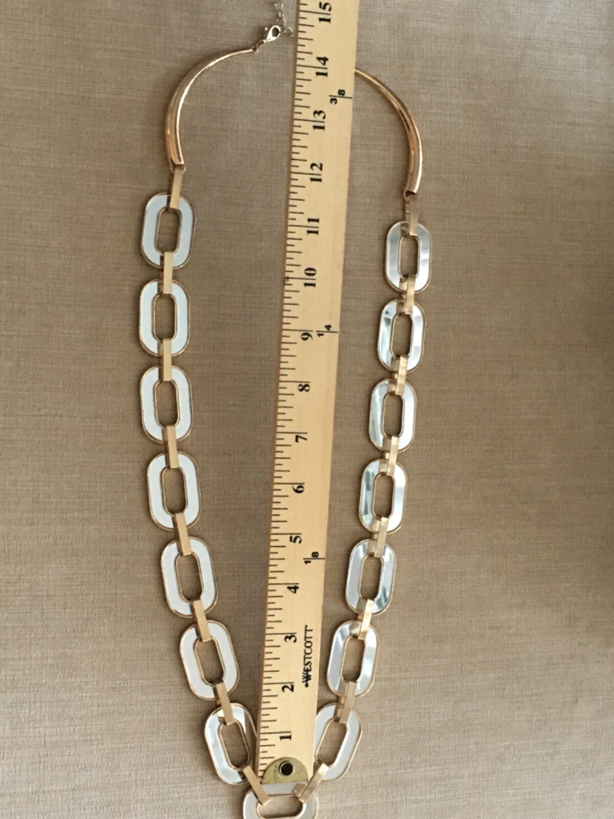 Reflective Statement Necklace 34″ Adjustable