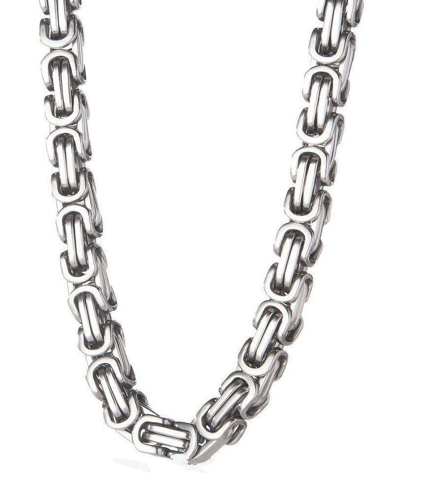 7mm Byzantine Chain Necklace Stainless Steel many lengths 42