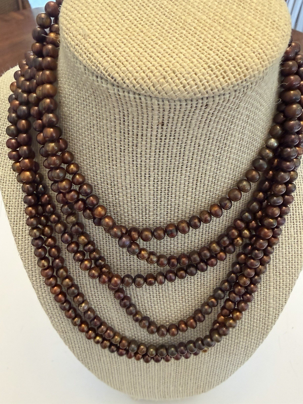 100” BRONZE COLORED FRESHWATER CULTURED PEARL STRAND 5-5.5mm