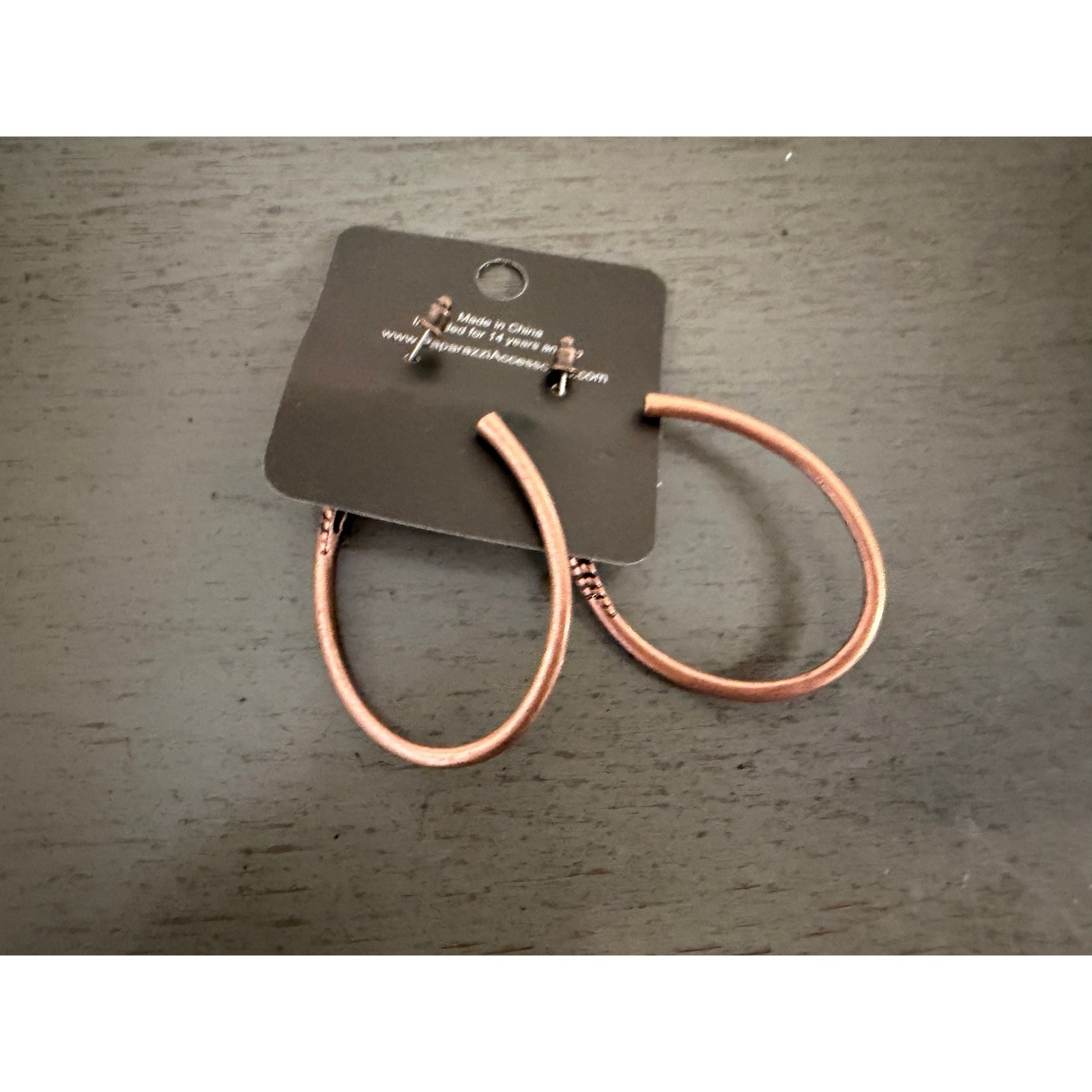 Paparazzi Copper Hoop Earrings Textured Oblong Boho Fashion Jewelry