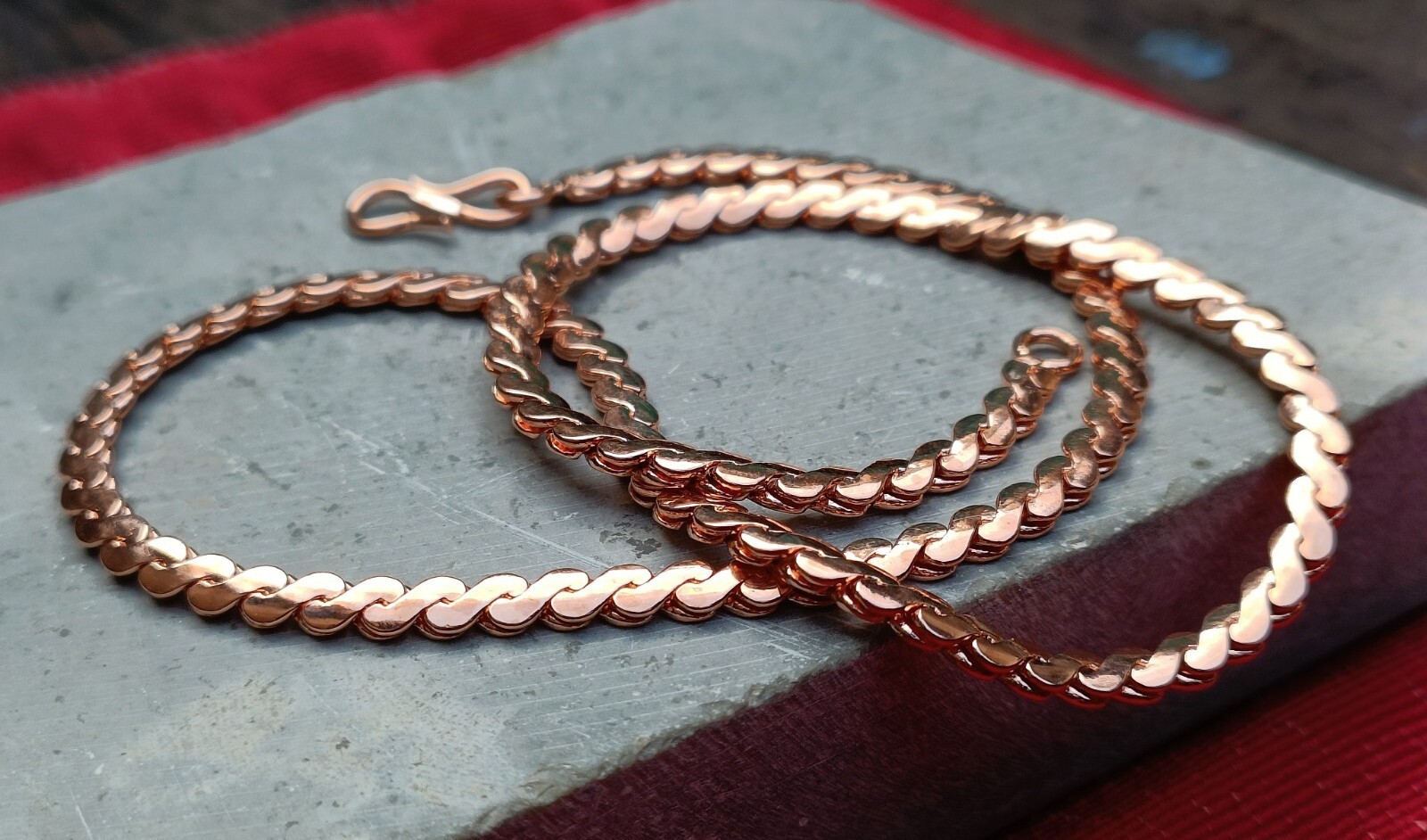 100% Pure Copper Chain necklace, Pure Copper Wheat chain, copper jewelery