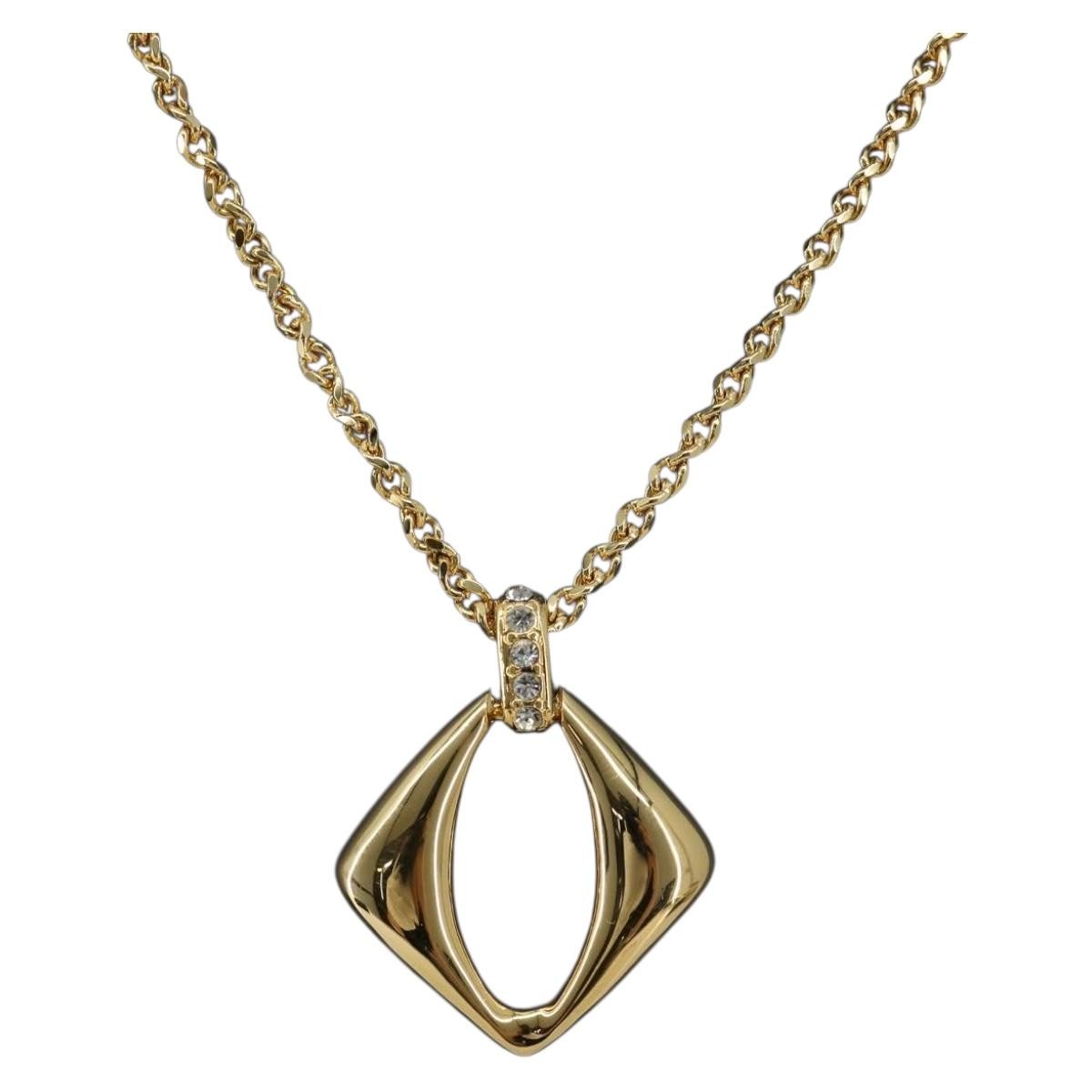 SAINT LAURENT Necklace Metal Gold Tone Auth bs35794