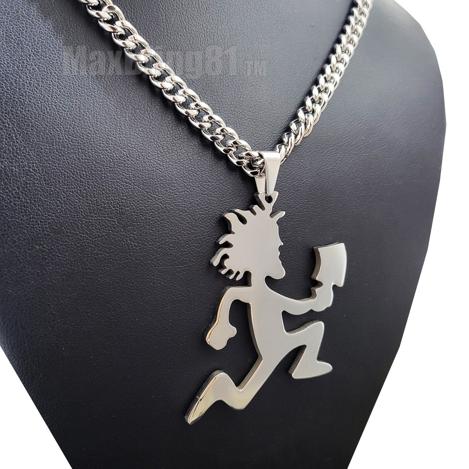 Hatchet Man Runner Pendant 6mm 24″ 30″ 36″ Stainless Steel Cuban Chain Necklace
