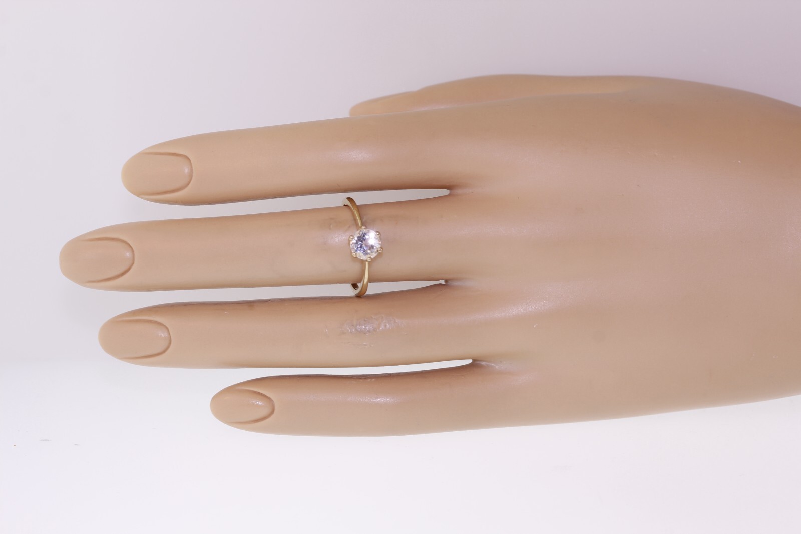 Sterling Silver Gold Tone 5.8mm Lab Created Aquamarine -0.80ct Solitaire Ring
