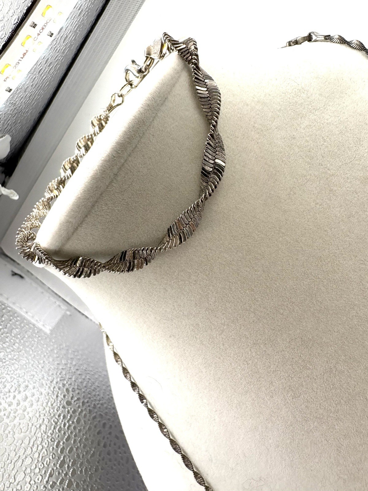 Silver Tone Twisted Herringbone Chain Bracelet & Necklace Set A Marriage Of Two