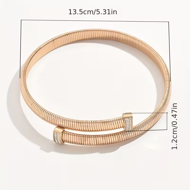 NEW WOMEN’S SILVER RHINESTONE WRAP AROUND COBRA COIL SNAKE NECK CHOKER