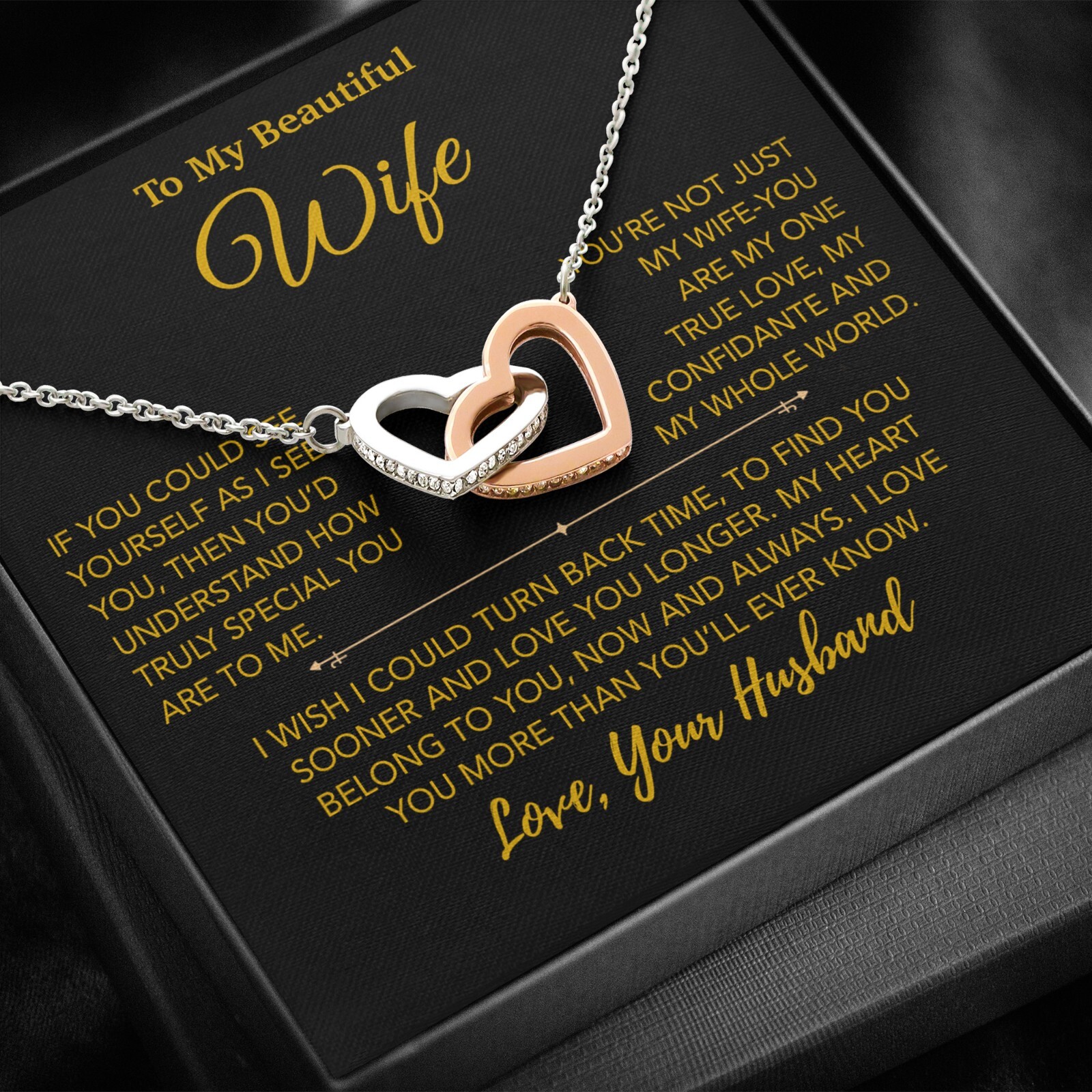 To My Wife Necklace, Vanlentines Gifts For Women, Anniversary Gift For Wife