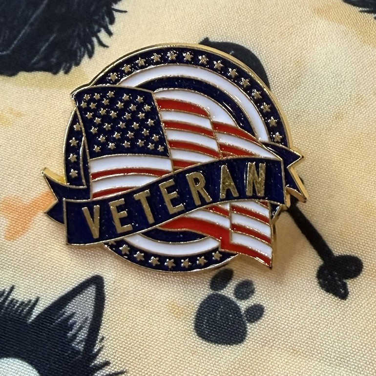 Enamel Pin Veteran America Military Lapel United States Armed Forces USA Flag