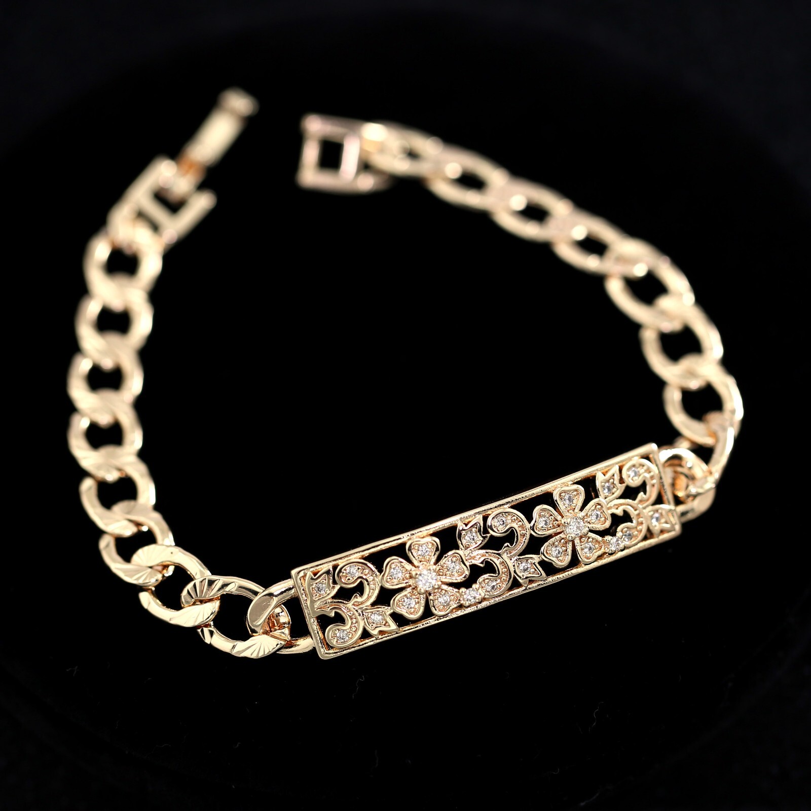 18K GOLD GF SILVER SOLID MENS WOMEN CUBAN CURB RINGS LINKS CHAIN BANGLE BRACELET