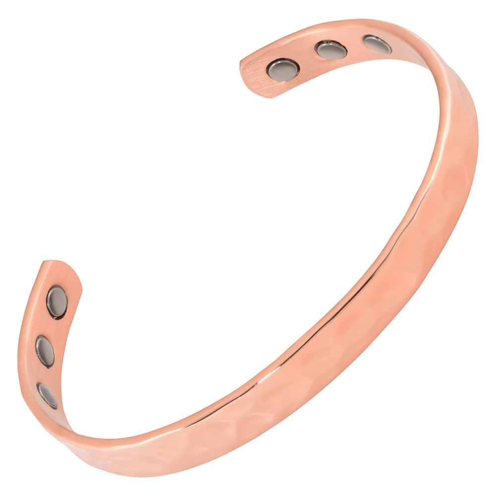 New Copper Magnetic Therapy Pain Bracelet 6 High Power Rare Earth Magnets Hammer