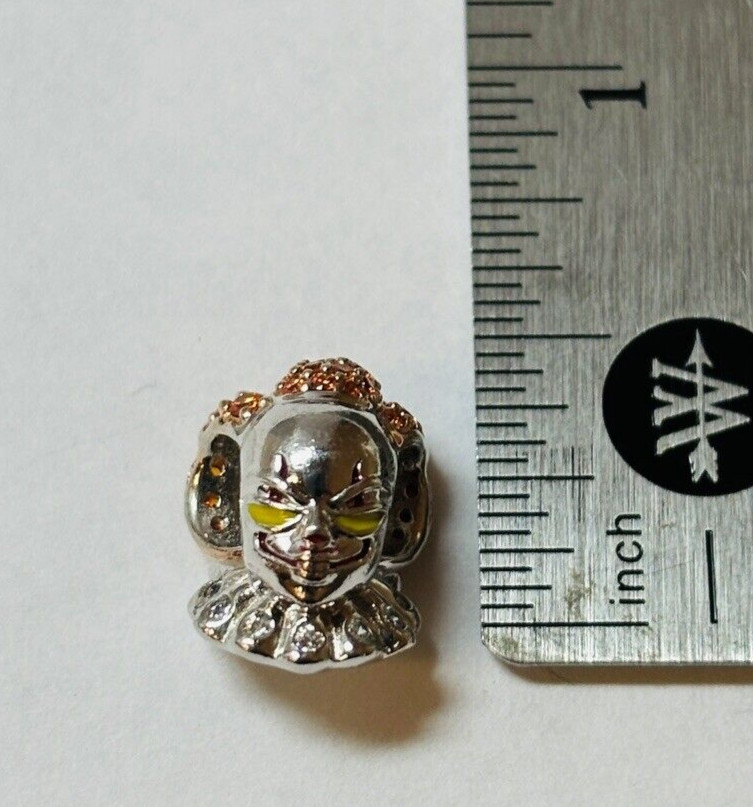 Gnoce Sterling 925 Silver Killer Clown Crystal Bead Charm – .09