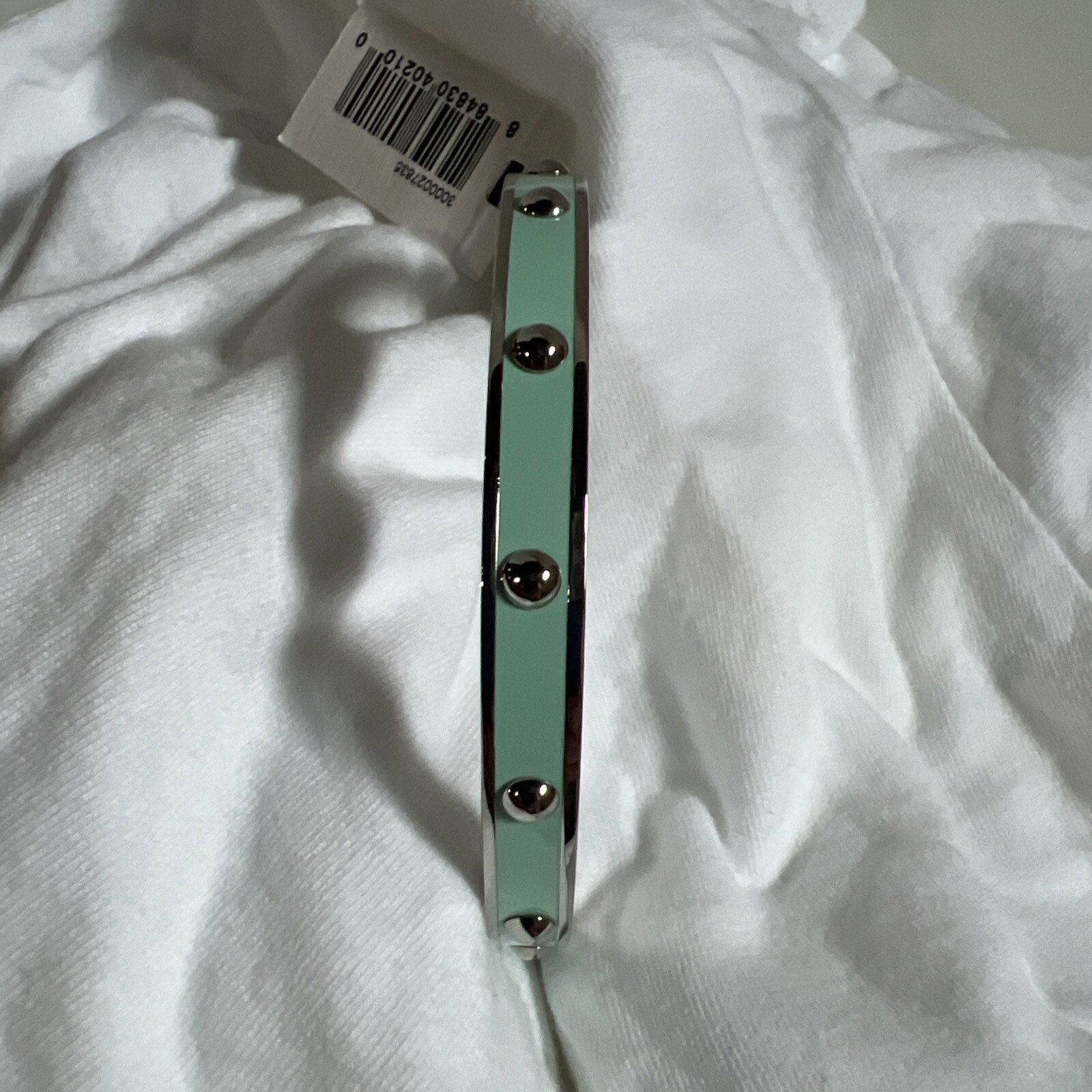 Coach bracelet bangle accessories W0.7cm x L19.5cm stud Silver x Green Ladies