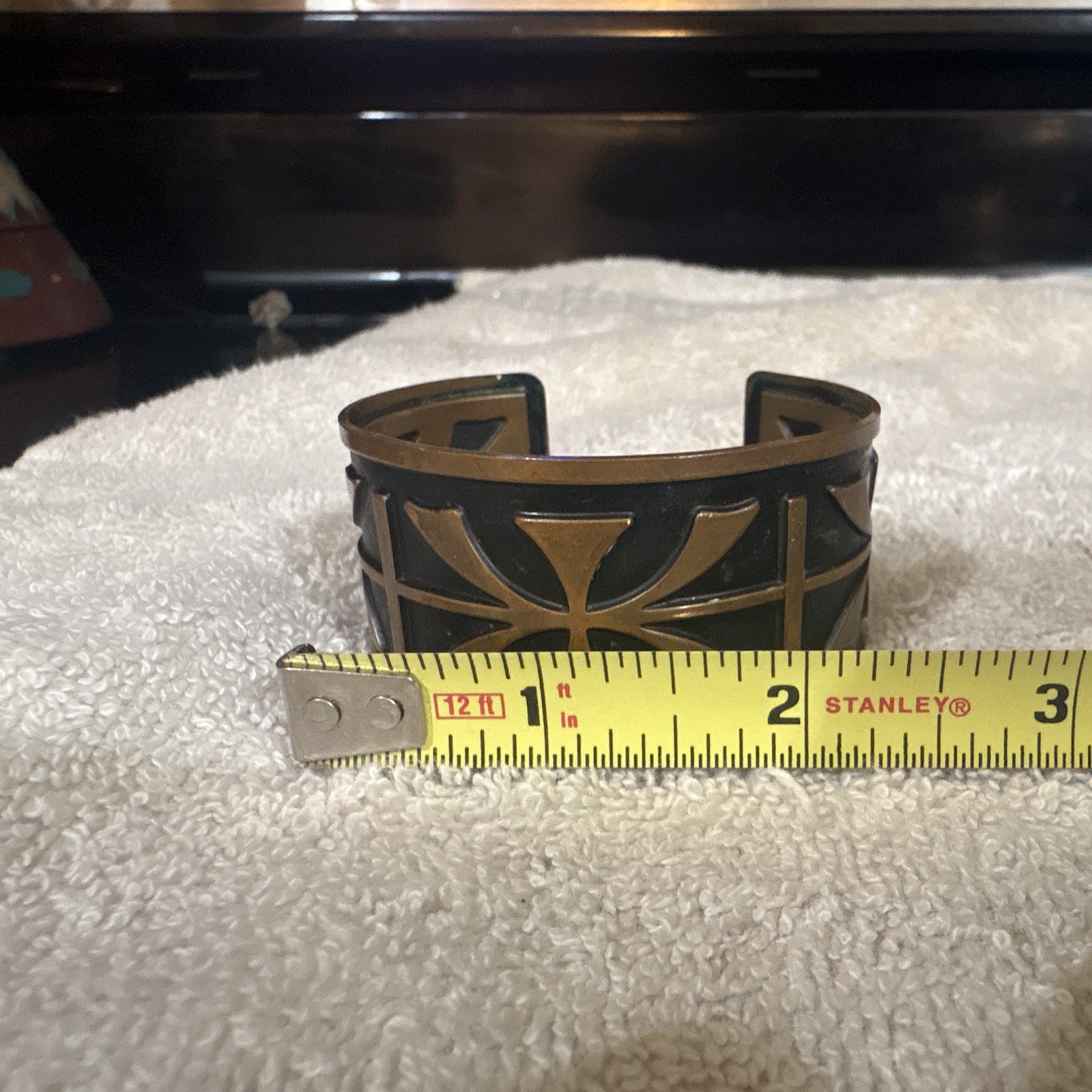 Vintage Bell Trading Post copper cuff bracelet featuring tribal design