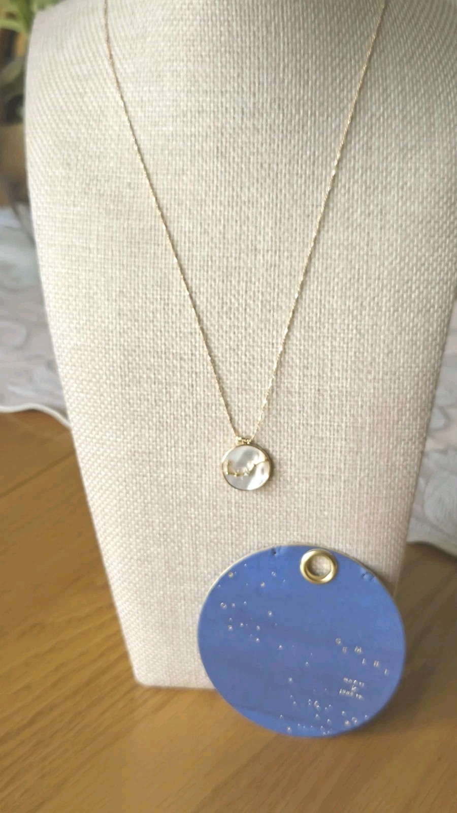 NWT “Gemini” necklace by Anthropology. Shiny, gold tone chain.