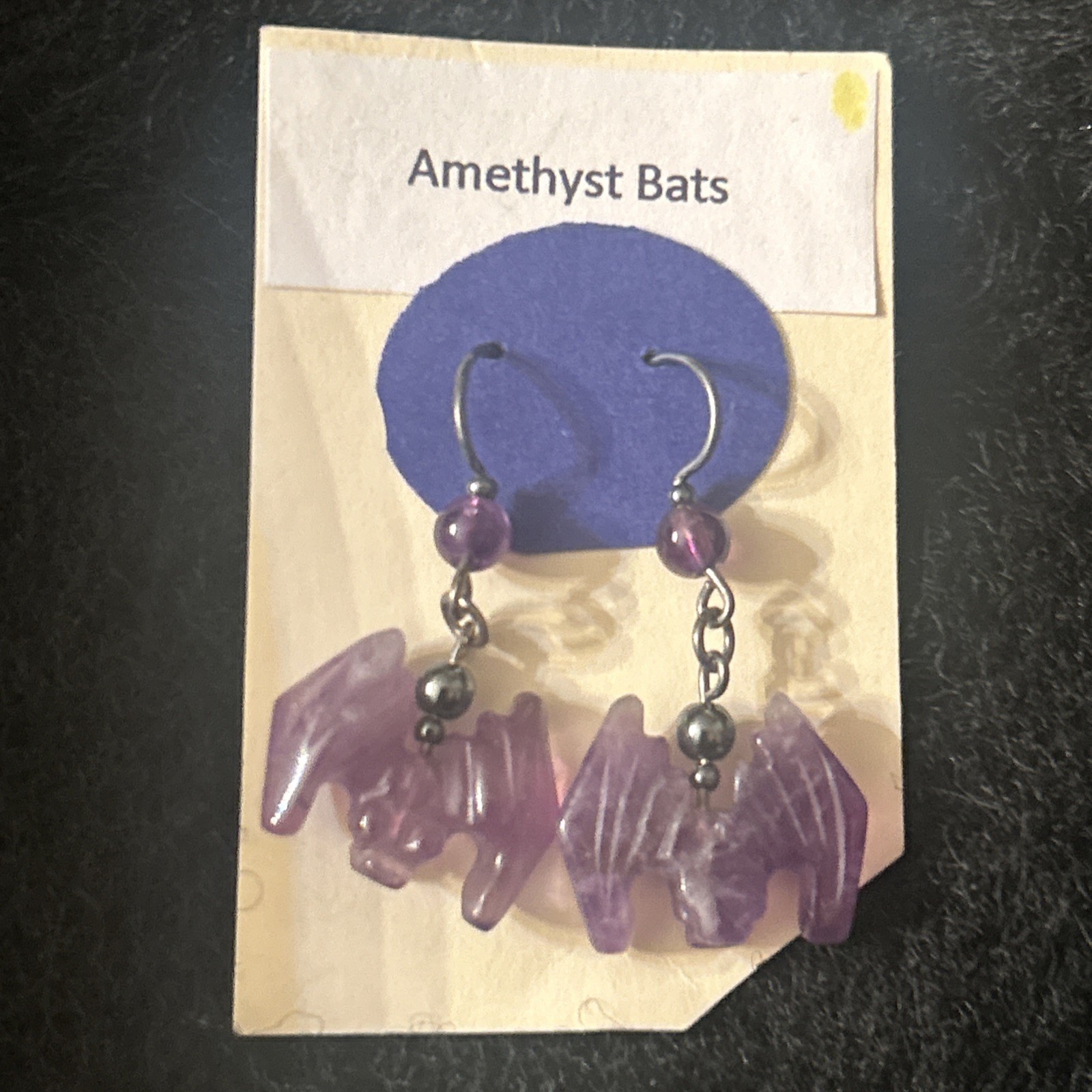 Cute Fashion Amethyst Bat Earrings Jewelry New Women Great Gift Idea Free Ship