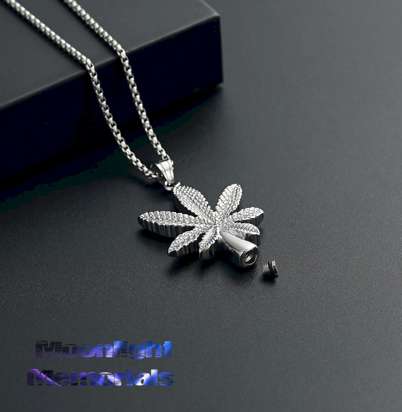 New Leaf Marijuana Weed Urn Ashes Cremation Keepsake Memorial Necklace