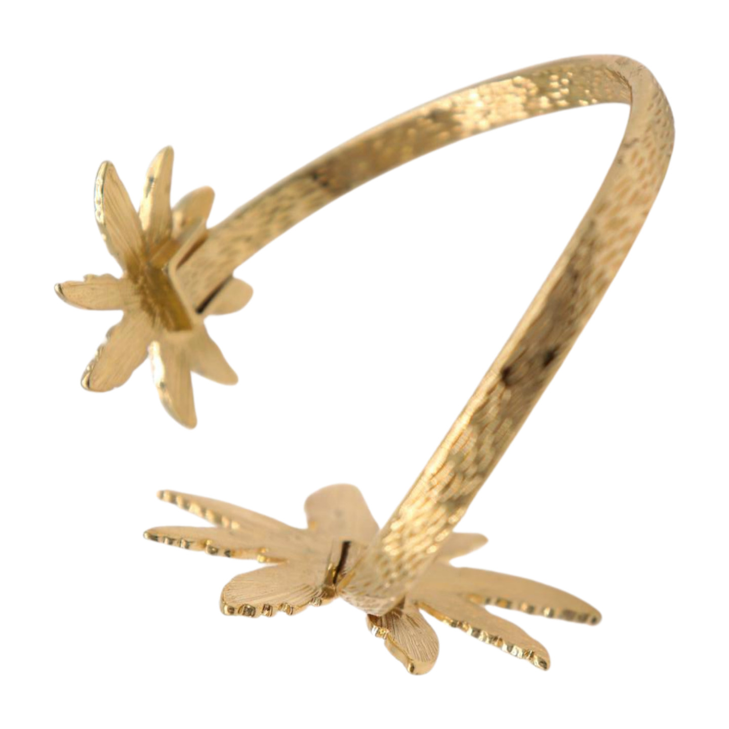 Women Wrist / Arm Cuff Bracelet Gold Metal Flowers Wrap Around Cute Accessory