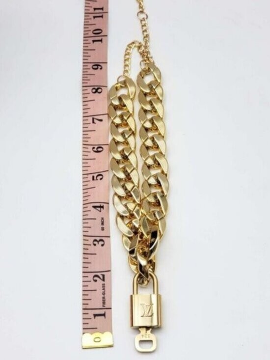 Gold-Plated Necklace with Authentic Louis Vuitton Padlock