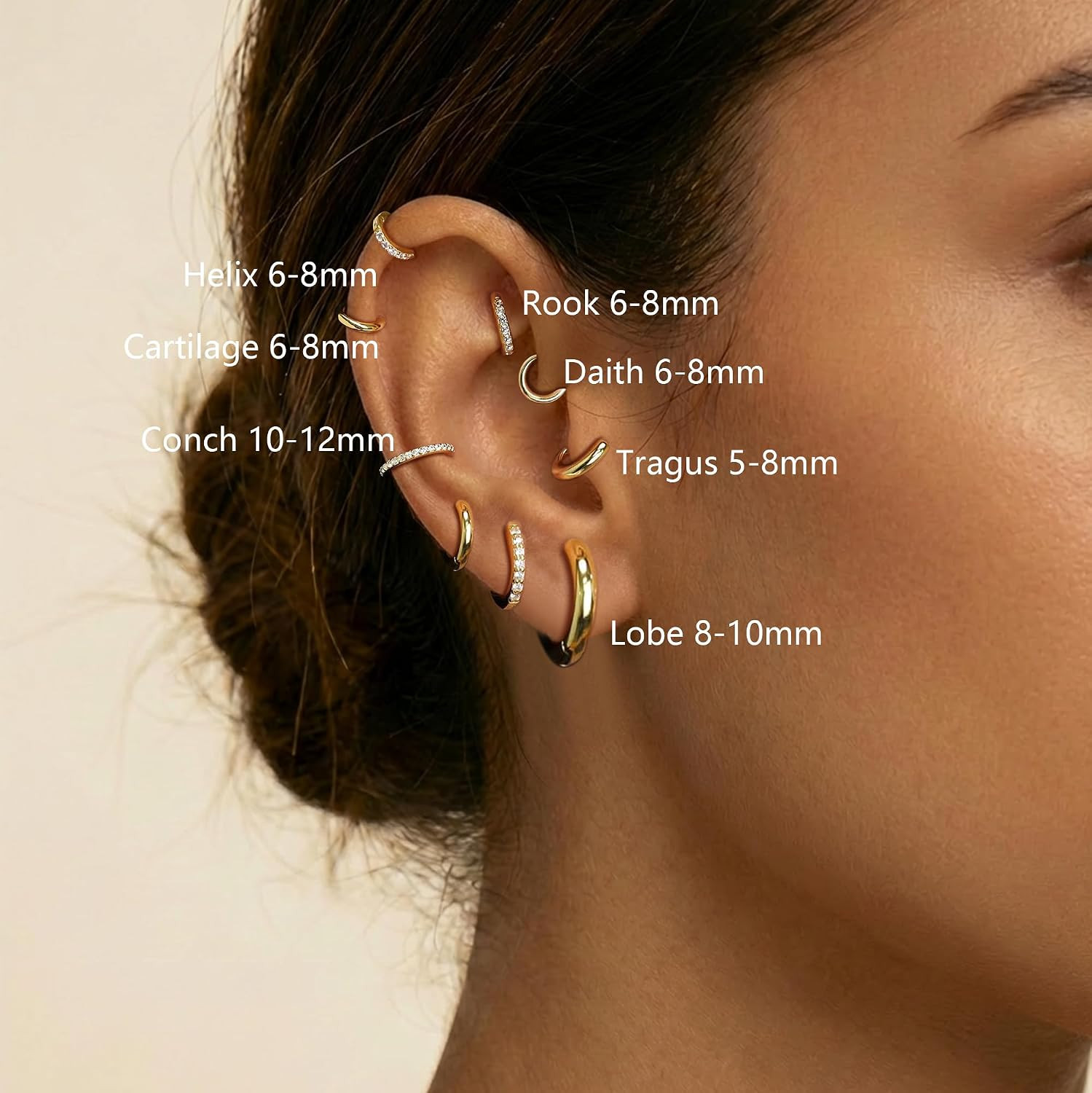 4 Pair Small Gold Hoop Earrings for Women Sensitive Ears – Hypoallergenic 14K Re