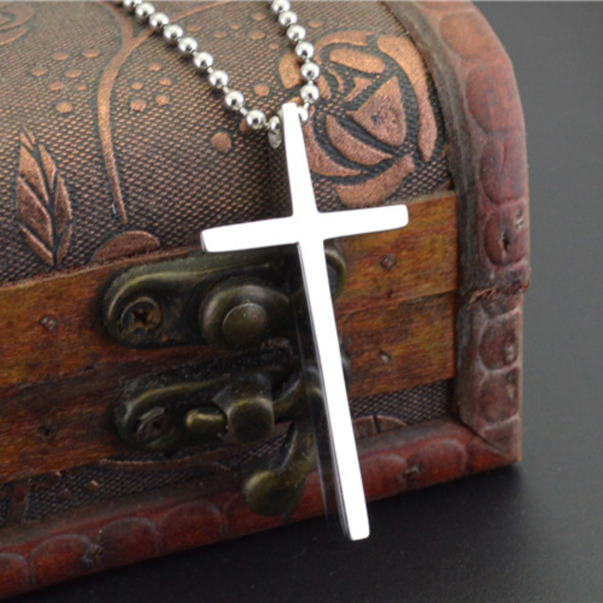 Stainless Steel Cross Necklace Small Cross Pendant on 19 Inch Chain Best Gifts