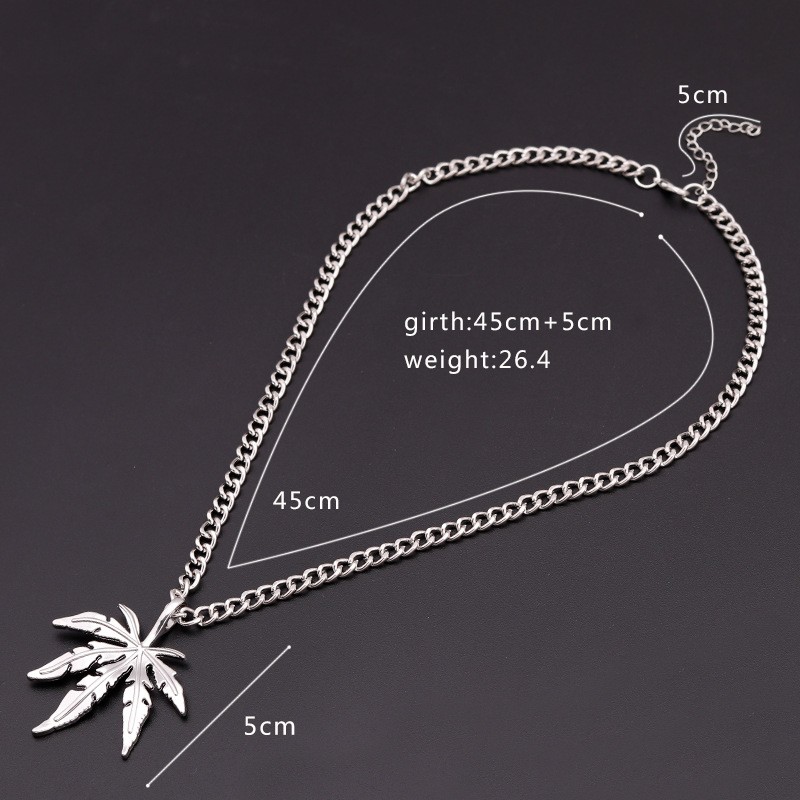 Marijuana Leaf – Cannabis Leaf Pendant Necklace – Hip Hop Iced Out Alloy Chain