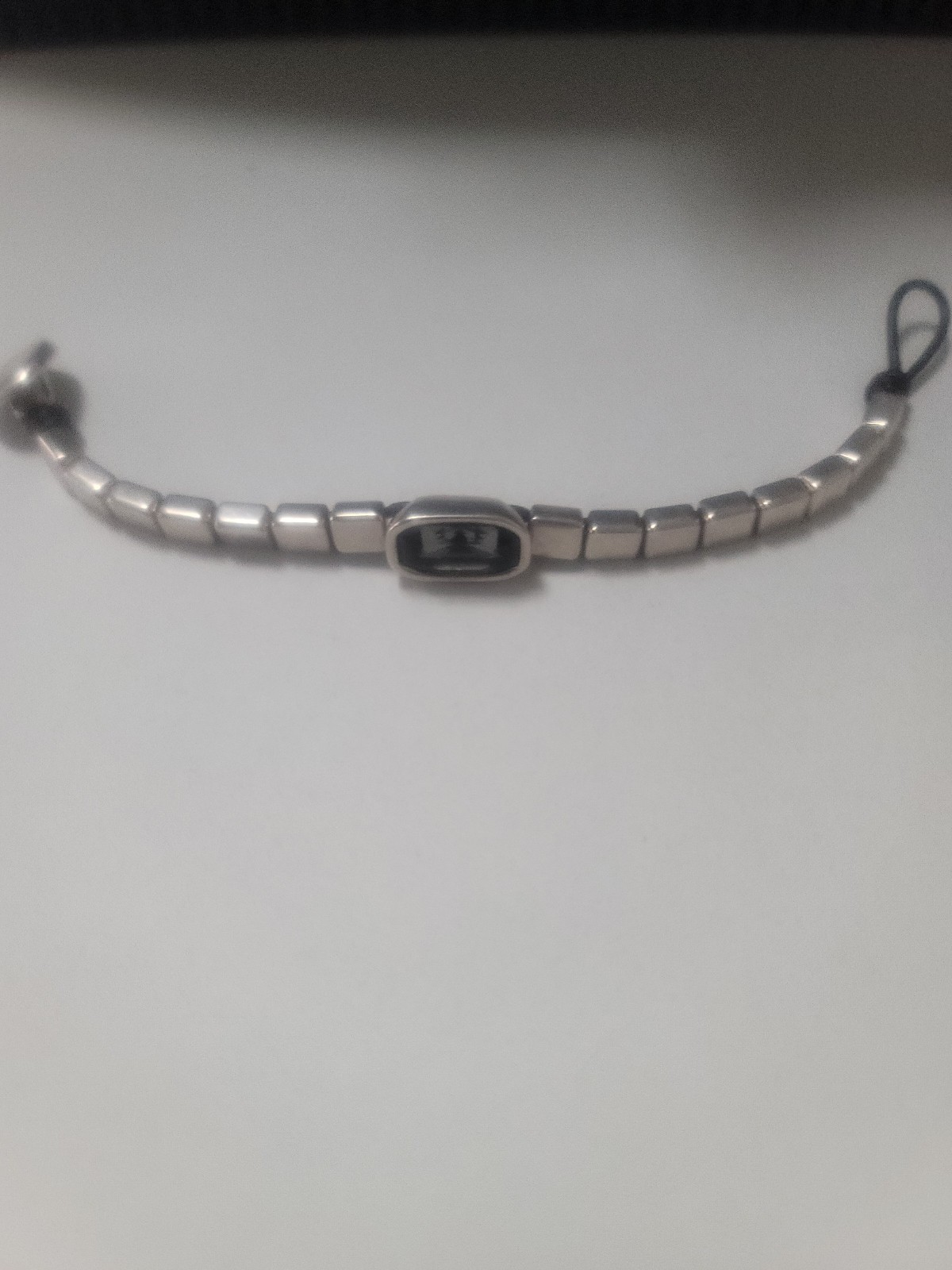 NEW Uno de 50 ANACONDA White Crystal Silver Plated Leather Bracelet Medium