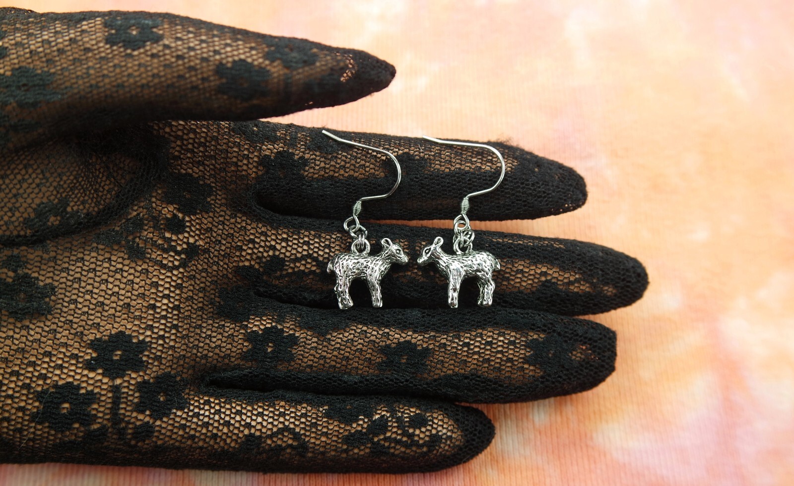 Lamb Charm Necklace or Earrings, Cute Farm Animal Jewelry, Baby Sheep Pet Lover