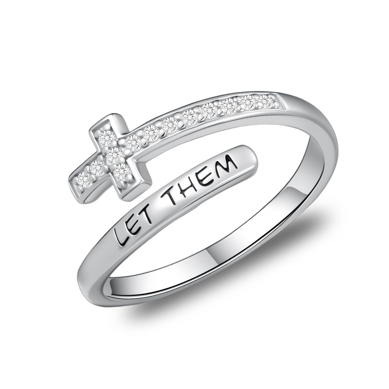 Let Them Rings 925 Sterling Silver Inspirational Gifts Worth Motivation Ring …