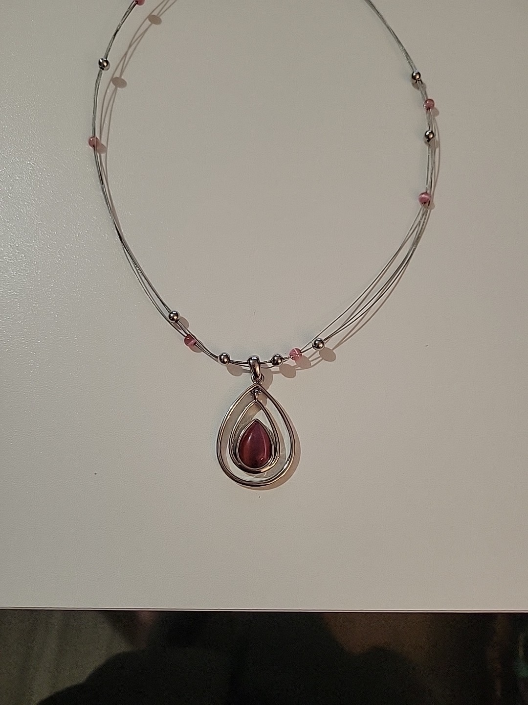 Lea Sophia Cotton Candy Pendant Necklace Cat’s Eye Pendant
