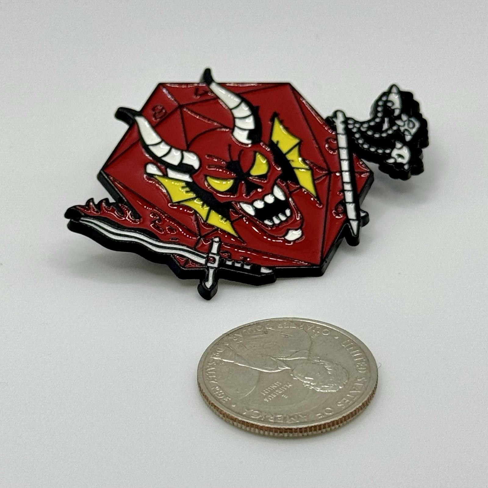 Hellfire Brooch Pin 1.7in x2.4in