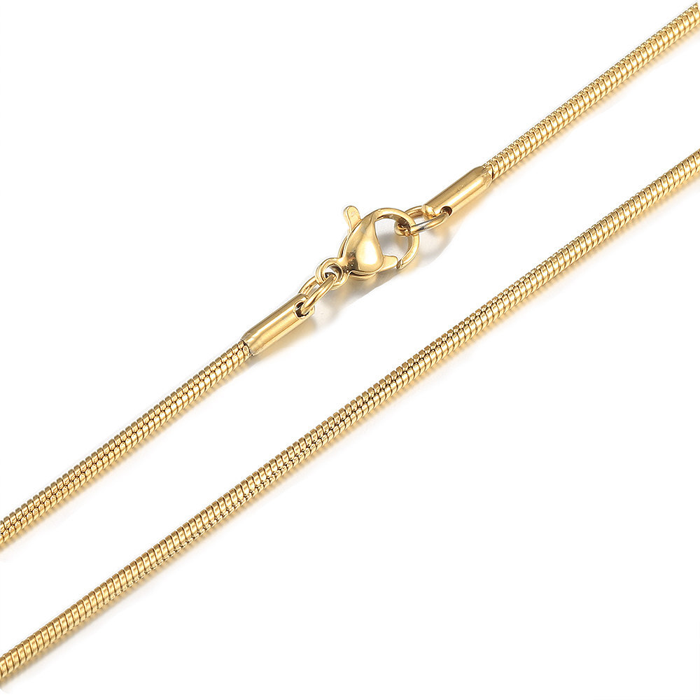 0.9mm-2.0mm Silver/Gold Plated Stainless Steel Herringbone Snake Chain Necklace