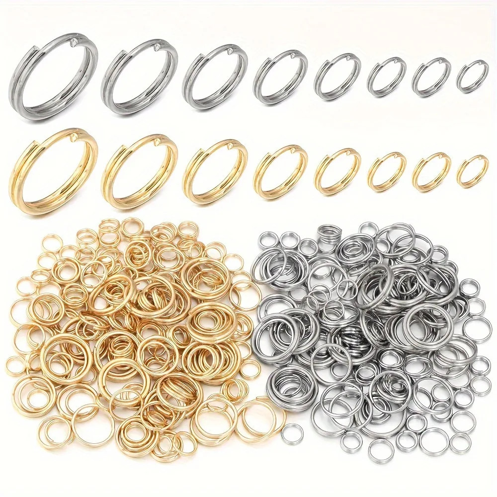 4-10Mm Gold and Silver Double Ring, Multi Size Jewelry Making Connection Ring, D