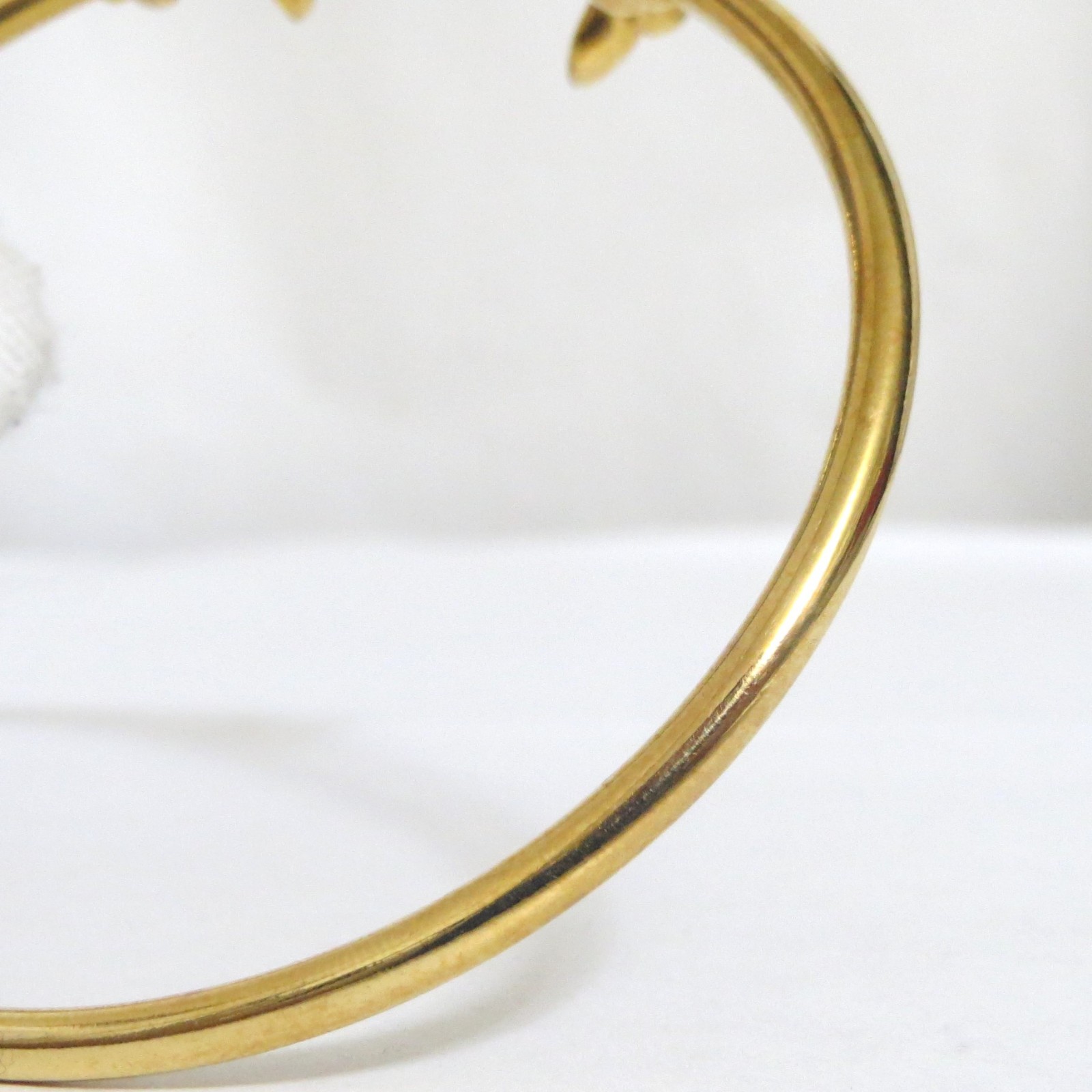 Auth Rare Salvatore Ferragamo Dolphin Bangle Bracelet Goldtone Metal 19.5cm/7.67