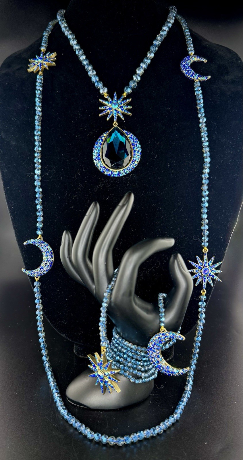 *EXTREMELY RARE* Sapphire Blue Signed Heidi Daus Twighlight Trilogy 3 PIECE Set!