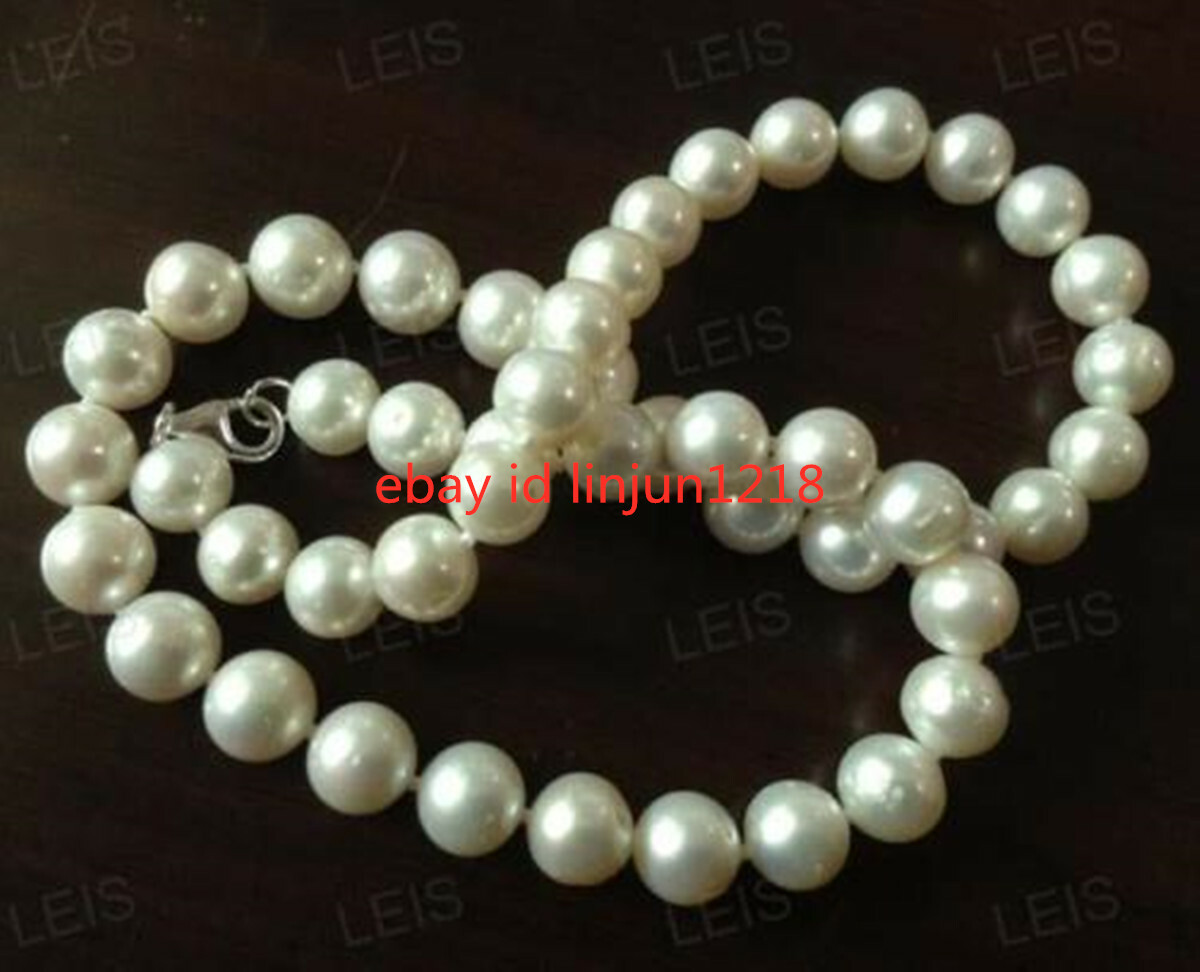 Wholesale Lots 10 Strands 8-9mm Round White Genuine Pearl Necklace 18”
