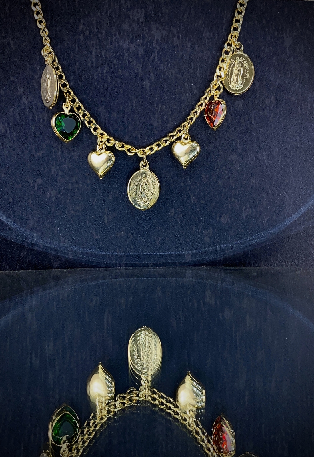 Pulsera de Corazon Virgen de Guadalupe para Mujer / Bracelet Heart CZ 7.5″ Gifts