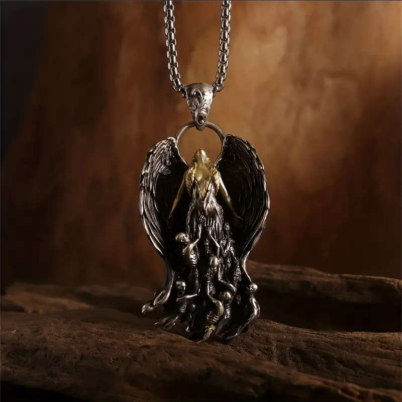 Angel Out Of Hell Jewelry Vintage Silver Sexy Goddess Standing Pendant Necklace