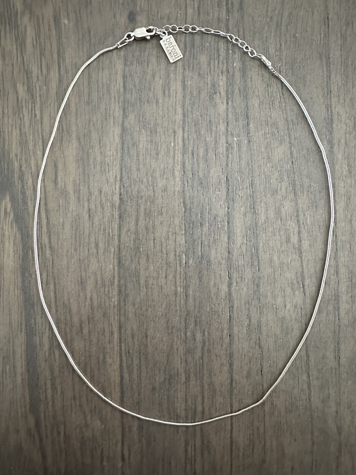 Designer Signed Baroni Designs 925 Sterling Silver Snake Chain Necklace Size 18”
